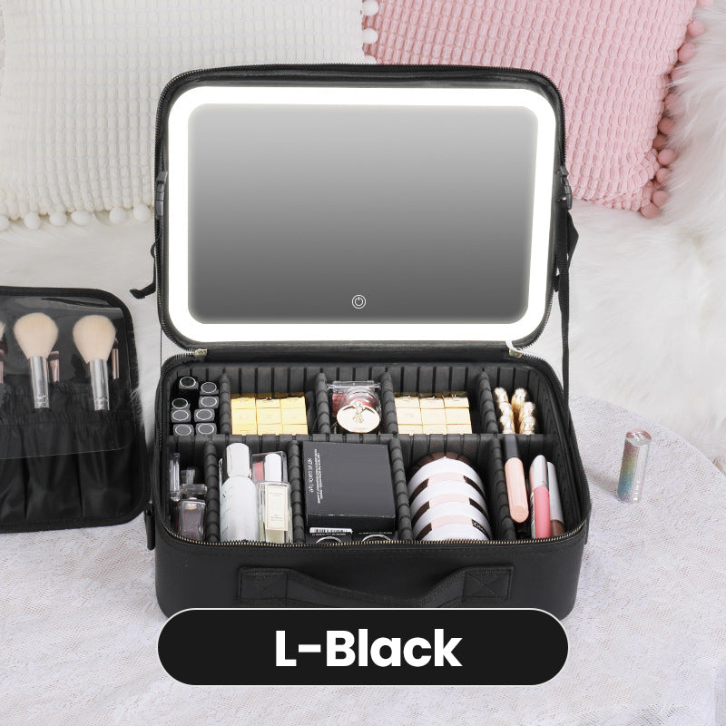 💄50% OFF!🎁Flawless Makeup Anywhere – Portable LED Mirror Makeup Bag!✨