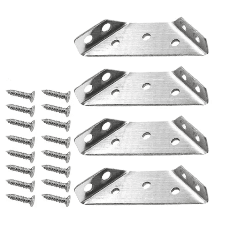 ⏰UNIVERSAL STAINLESS STEEL FURNITURE CORNER BRACES — Triangular Stability Reinforcement | Rust-Proof Structural Support & Easy Install 🔧