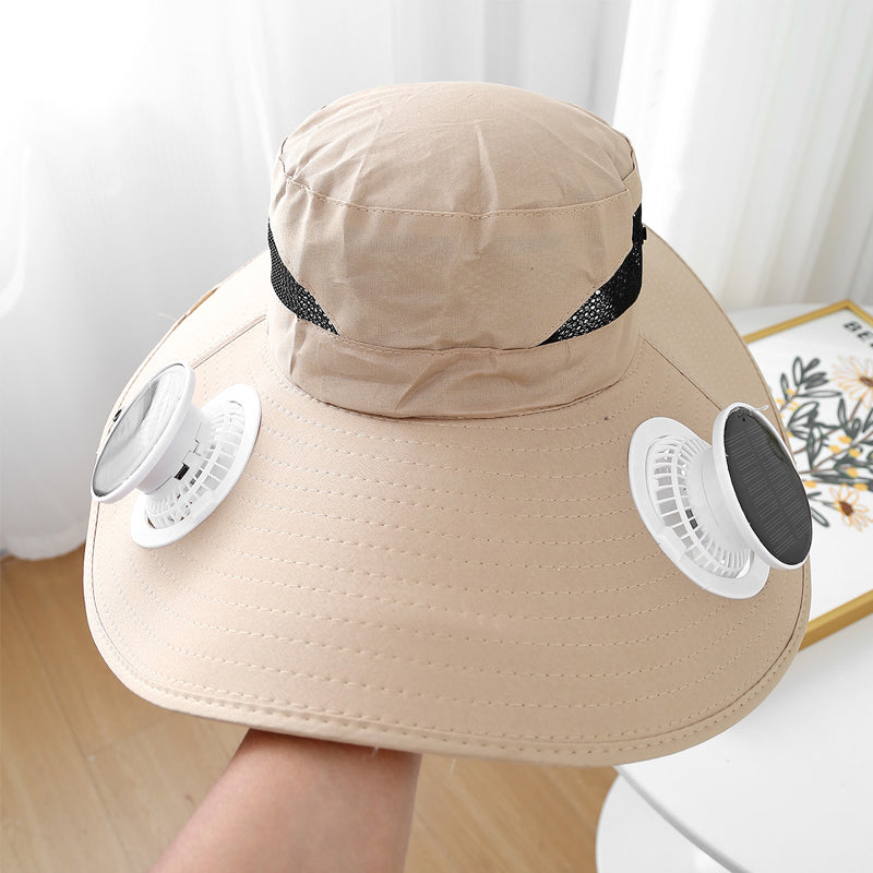 🧢 50% OFF! ✨ Solar Fan Sun Hat – UPF 50+, Dual Power, Ultralight ☀️