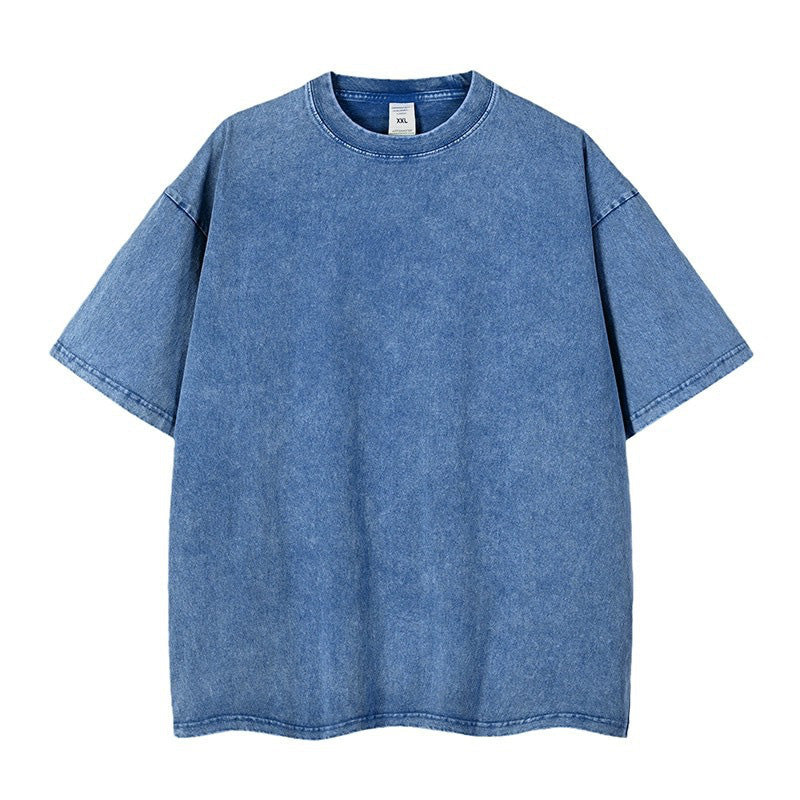 🔥Hot Sale Deals-Loose Vintage Solid Color Short Sleeve Top