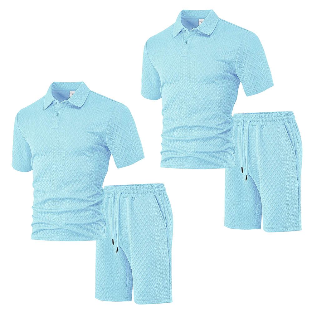 ๐50K+ SOLD!๐ฅ๐ด๐ฉณMen's Diamond Print 2-Piece Set โ Ready in seconds! Soft, breathable top with easy shorts. No fuss, just style. Perfect for garden BBQs or coffee dates.