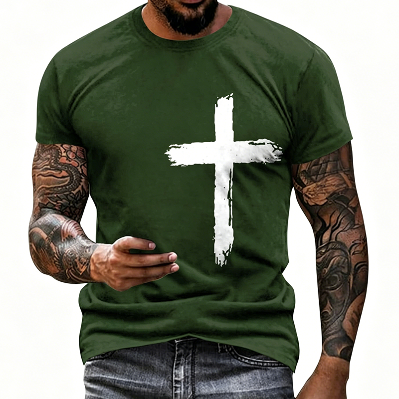 Men's Faith-Based Cross Graphic Tee