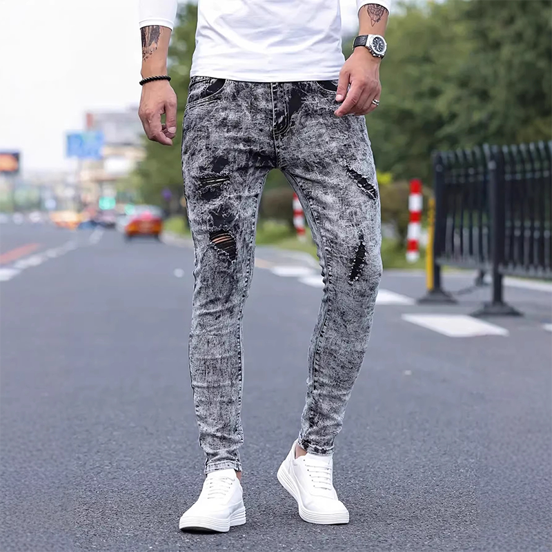 👖 LIMITED-TIME 50% OFF! ✨ Men's Slim Fit Ripped Jeans – Stretch Distress, Acid Wash, Edgy Style 🔥