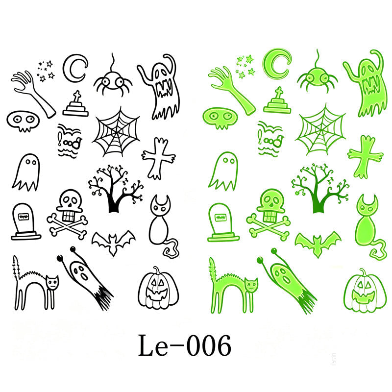 📢📢50% OFF !! ⏰ Light Up Your Halloween Look! Glow-in-the-Dark Temporary Tattoos | Waterproof & Fun Party Accessories
