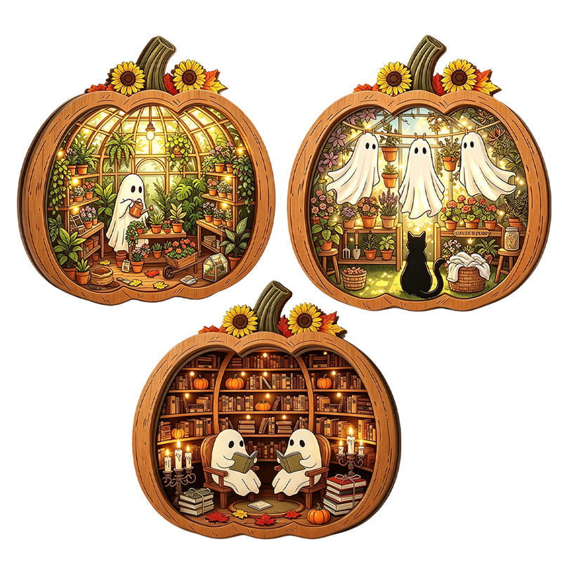Halloween Wooden Pumpkin Tabletop Decor