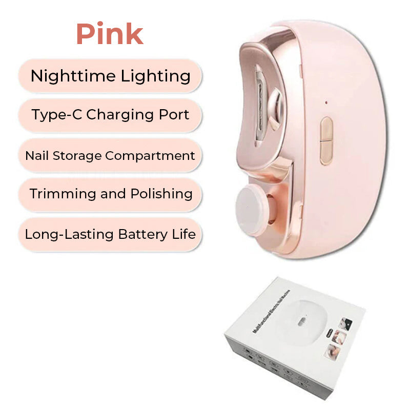 💅⚡ 2-in-1 Electric Automatic Nail Clipper & Polisher – Effortless Trimming, Smoother Edges & Compact Nail Care