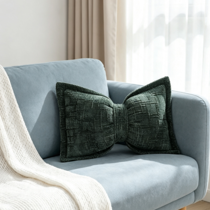 🎁2026 New Arrivals 50% OFF💥Soft Chenille Bow-Shaped Throw Pillow