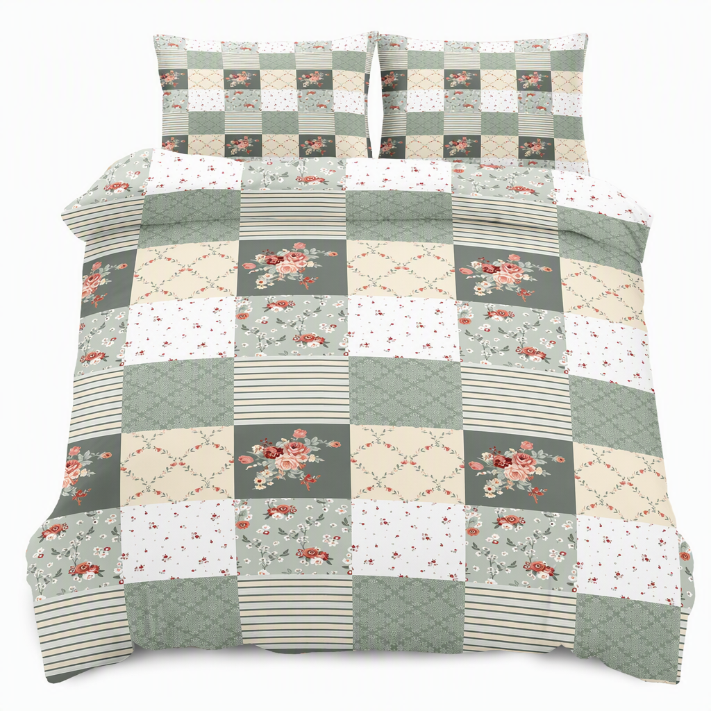 💐 All Season Brushed Floral Bedding Set – Soft, Reversible, Decorative ✨