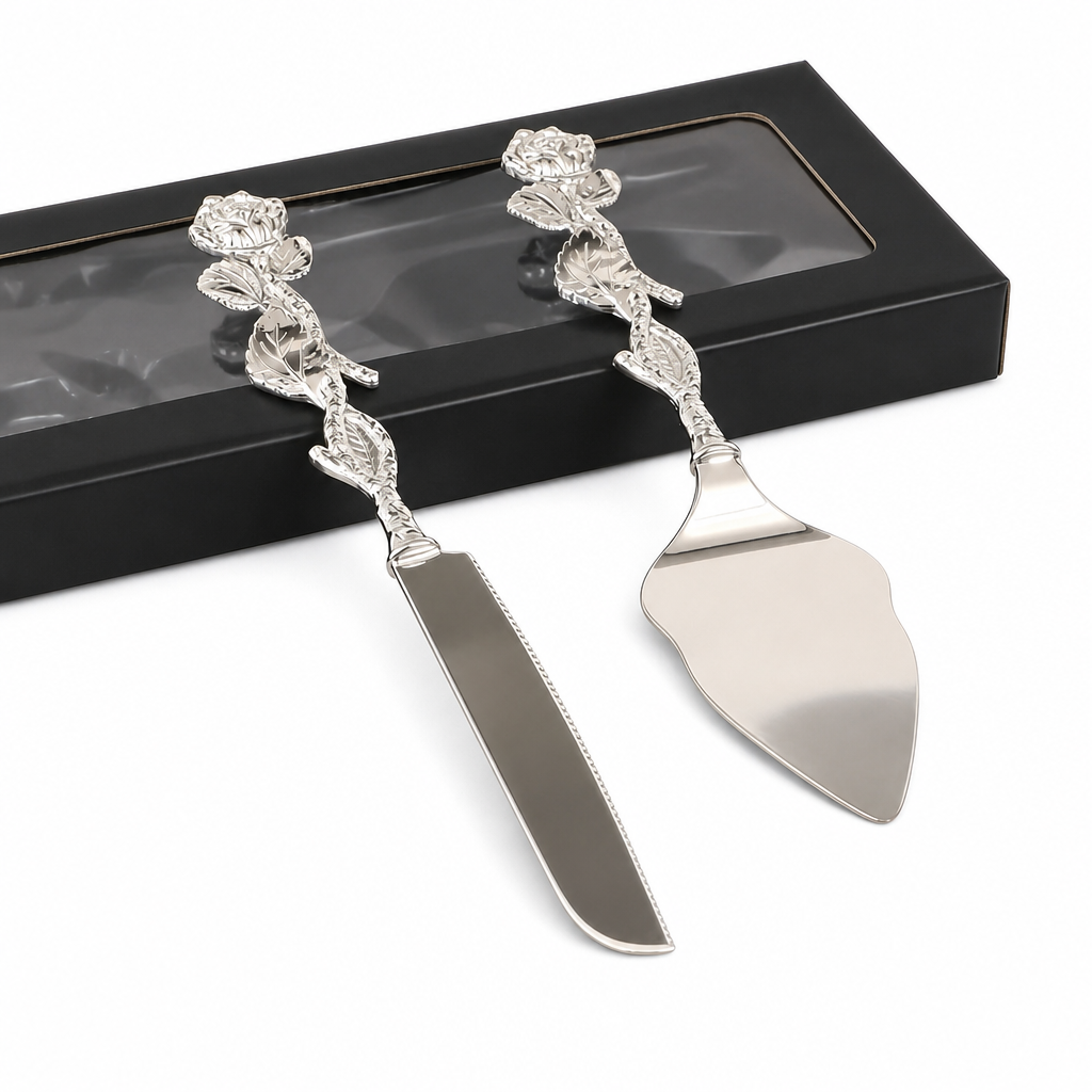 🌸 50% OFF NOW! 🌸Exquisite Metal Alloy Cake Knife and Server Set