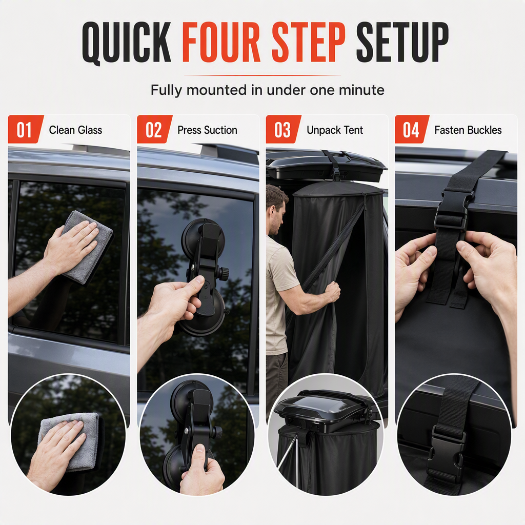 🎁2026 New Arrivals 50% OFF💥Portable Quick Opening Car Rear Shower Tent | Outdoor Camping Single Person Changing Room and Privacy Toilet Tent🚗⛺🚿