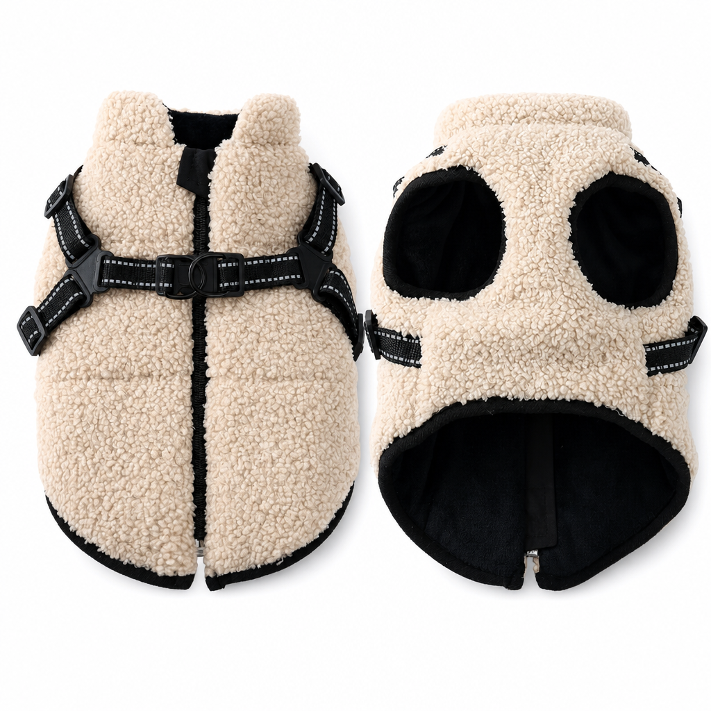 ⏳Limited-time 50% off💥Warm Winter Dog Coat with Reflective Strips and Harness for Small and Medium Dogs🐶❄️