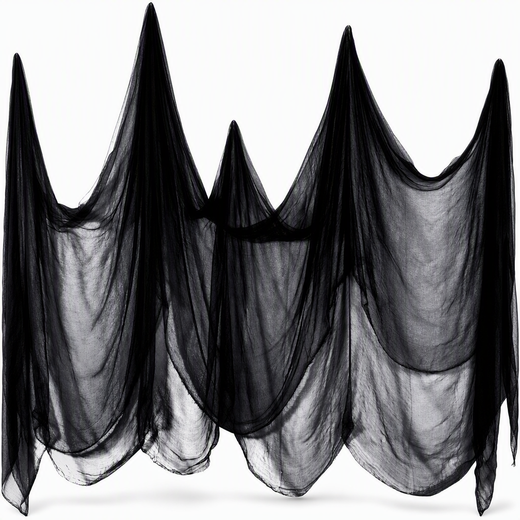Halloween Creepy Cloth Gauze Hanging Decoration 215 x 500 cm Large Fabric Prop for Haunted House and Party Scene Layout