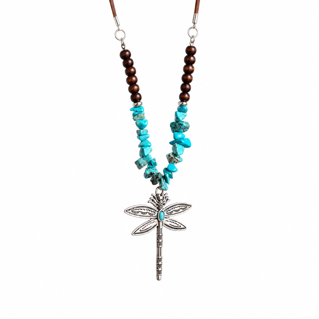 ⏳Limited-time 50% off⏰Vintage Bohemian Style Suede Layering Necklace for Women with Dragonfly or Waterdrop Pendant🦋📿