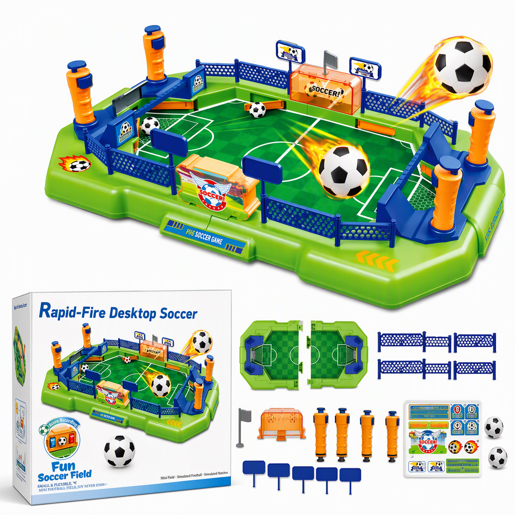 2 Player Battle Tabletop Soccer Game Interactive Table Football Board Toy for Kids