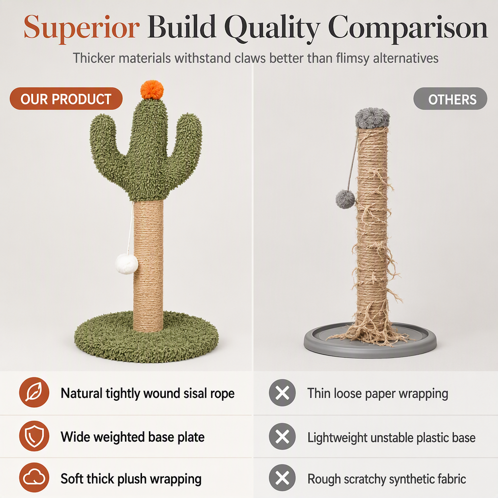 📢📢50% OFF !! ⏰Sisal Cactus Cat Tree with Scratching Posts Condo and Jumping Platform Toy for Cats