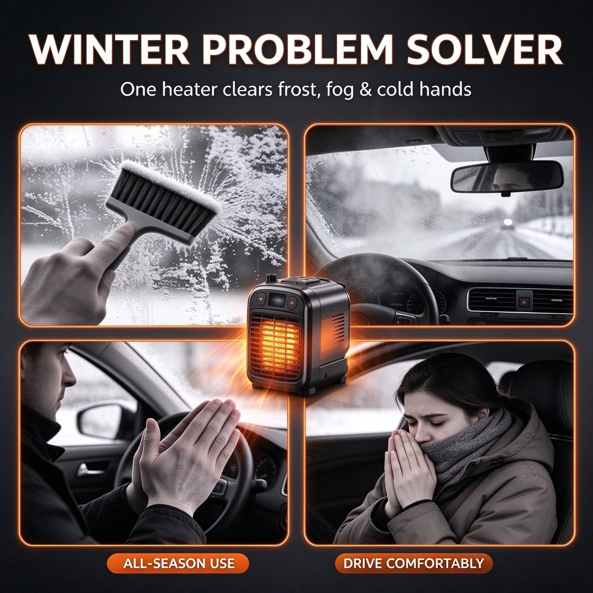 2-in-1 Portable Car Heater and Windshield Defroster