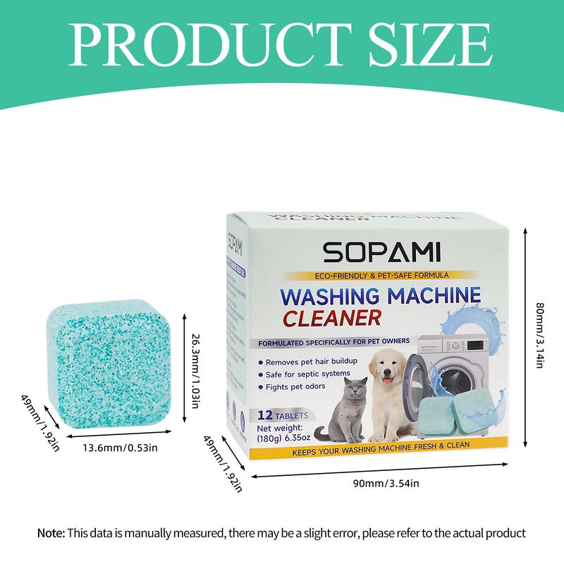 Eco-Friendly Washing Machine Cleaner Fights Pet Odors & Hair Build-Up for Fresh Clean Machines