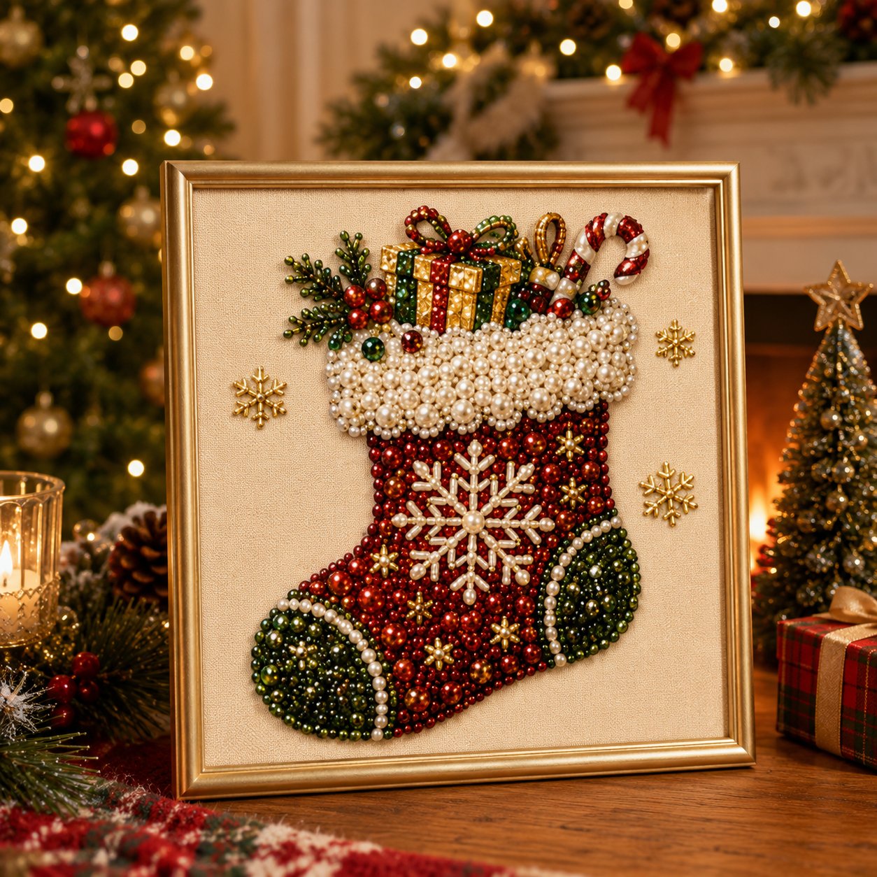 🎄Christmas Pearl Diamond Art Hanging Ornament Kit | Resistant Non-Fading Pearl Beads DIY Handmade Holiday Hanging Decor 🎅💎