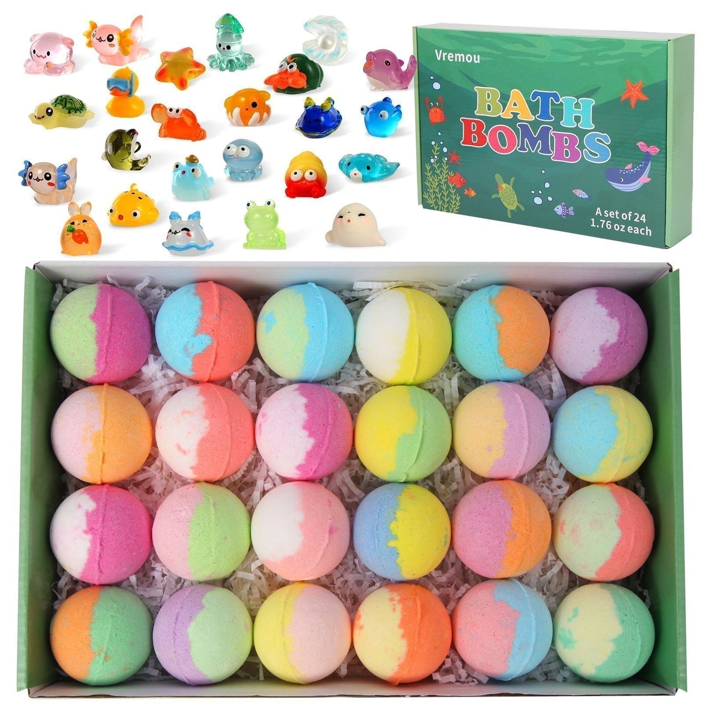 🛁 50% OFF |🌊 Ocean Theme Bath Bombs | 60g*12 Pcs, Foamy Bath Time & Fun Gift Idea ✨