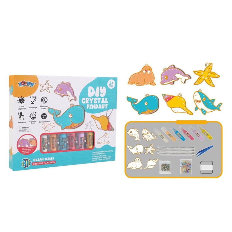 DIY Crystal Paint Arts and Crafts Set-Create Keychains & Window Art, Non-Toxic Creative Gift