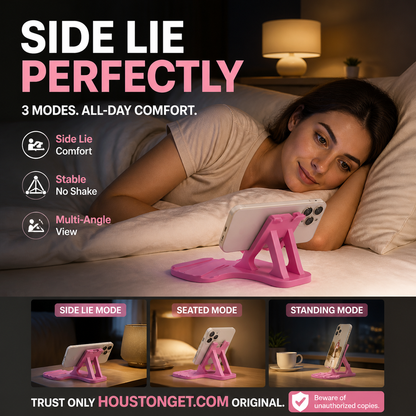 🎁2026 New Arrivals 50% OFF💥Side‑Lie Friendly Multi‑Angle Phone Stand‑3‑Mode Adjustable Desktop Phone Holder, Stable Hands‑Free Support for Bed, Sofa & Desk Use