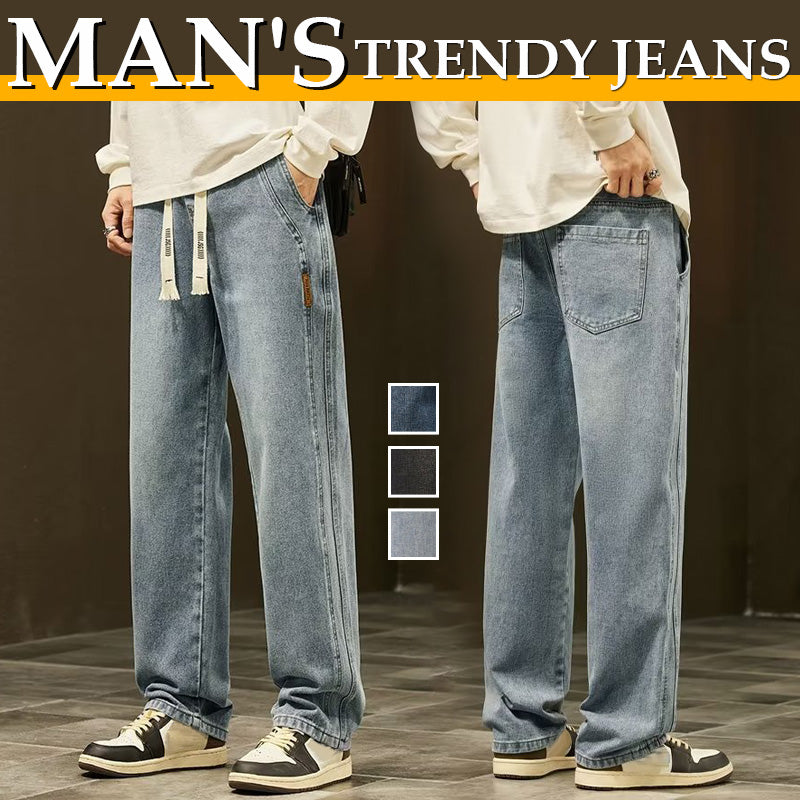 ⏰ Now only 50% off!📢📢50 % OFF !!🎅Men's Loose Straight Jeans👖💥