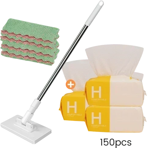 🔥Extendable Telescopic Disposable Flat Clip Mop, 360° Swivel Lightweight Floor Mop -✨Multi-purpose Cleaner for Hardwood, Tile, Kitchen & Bathroom