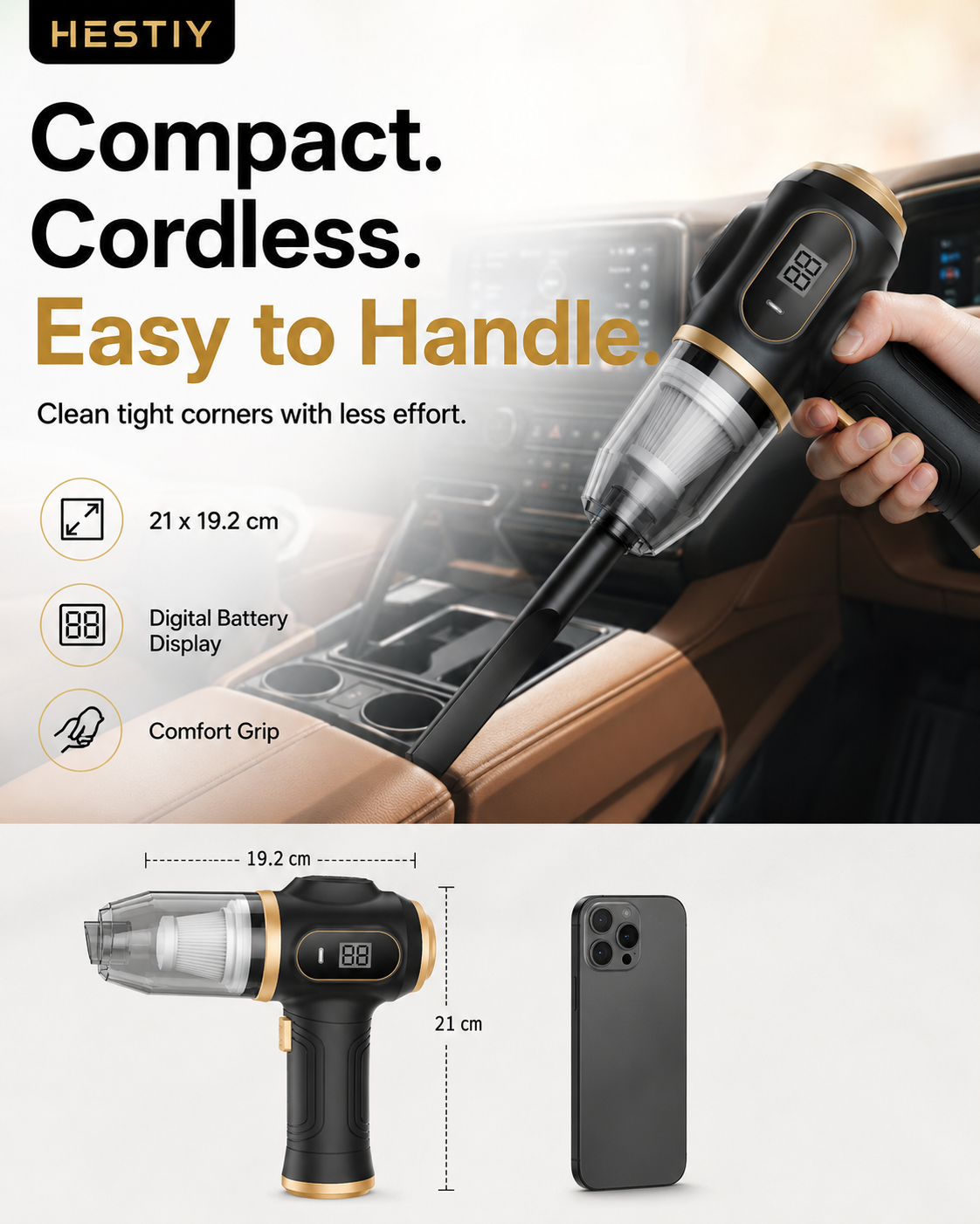 ⏳🔥LIMITED-TIME 50% OFF! ⏰🎉 2026 Sale — Over 25,000 Sold! 🚗 Cordless 4-in-1 Car Vacuum – 12000Pa Suction 💨