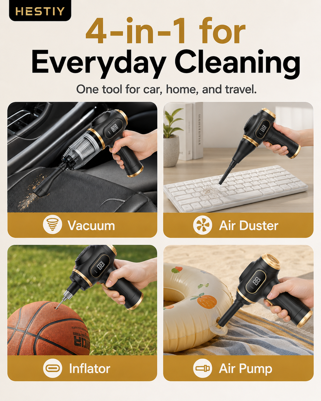 ⏳🔥LIMITED-TIME 50% OFF! ⏰🎉 2026 Sale — Over 25,000 Sold! 🚗 Cordless 4-in-1 Car Vacuum – 12000Pa Suction 💨