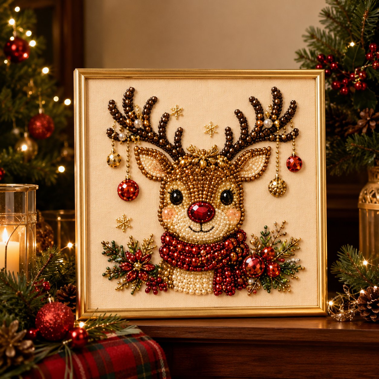 🎄Christmas Pearl Diamond Art Hanging Ornament Kit | Resistant Non-Fading Pearl Beads DIY Handmade Holiday Hanging Decor 🎅💎