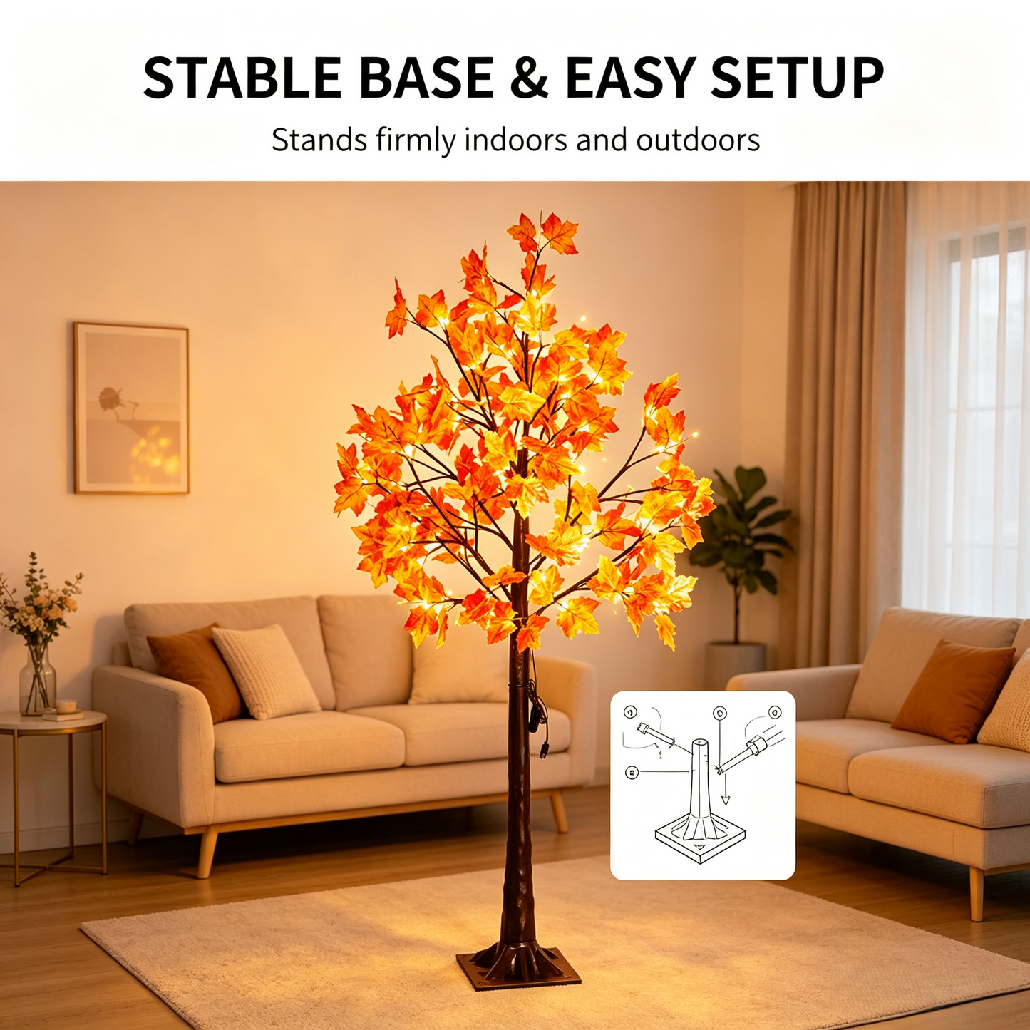✨ LED Maple Leaf Tree – Create a warm Thanksgiving atmosphere in your home!🍁