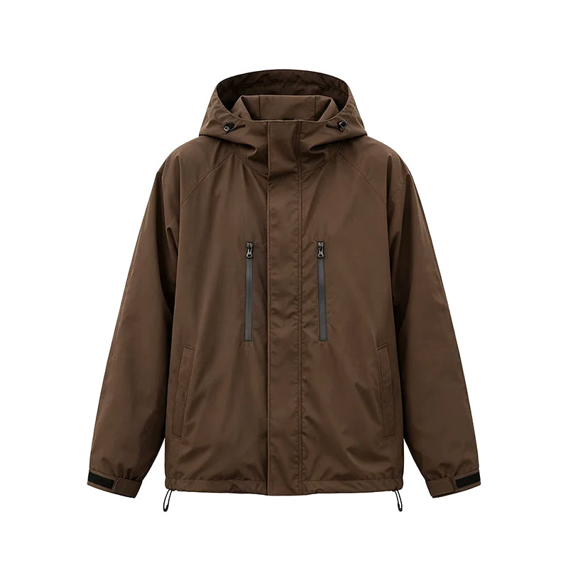 🧥Wide-Brim Hood💧Short Oversized Rain Jacket With Bubble Hem,Adjustable Cuffs