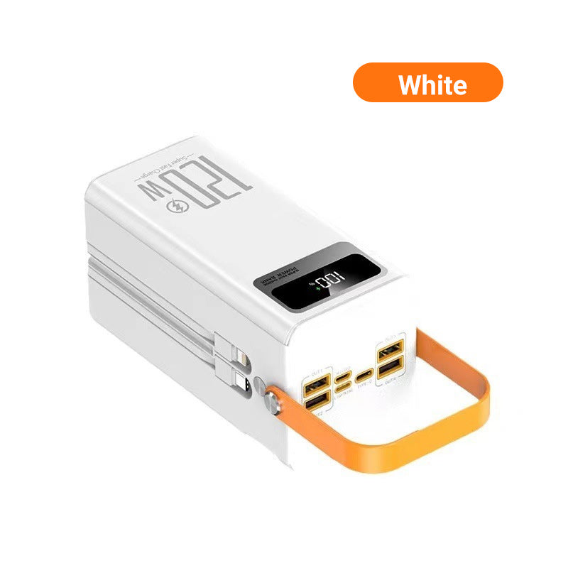 📢LAST DAY SALE 50% OFF👍🇬🇧 Be Ready Emergency Power Bank 🔋 | 50000mAh 120W Fast Charger with Built-in Cables & LED Light