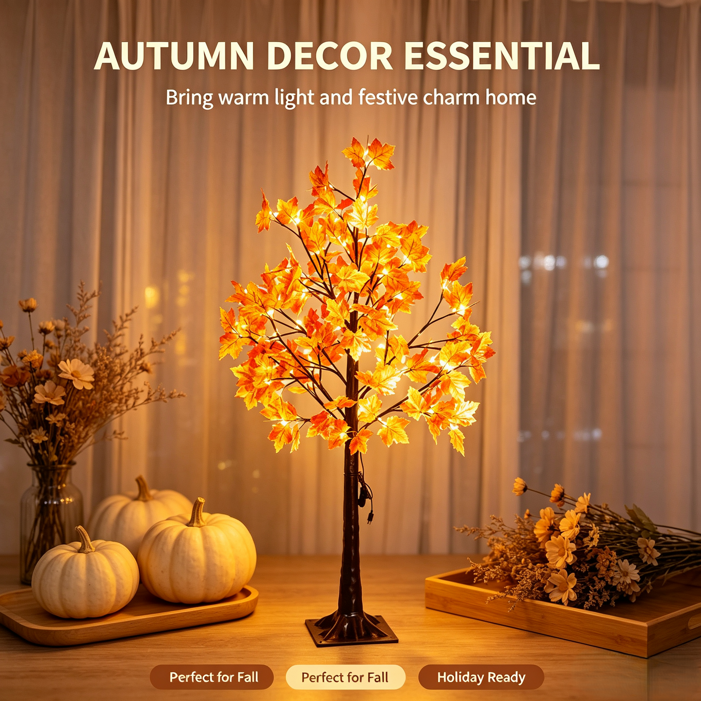 ✨ LED Maple Leaf Tree – Create a warm Thanksgiving atmosphere in your home!🍁