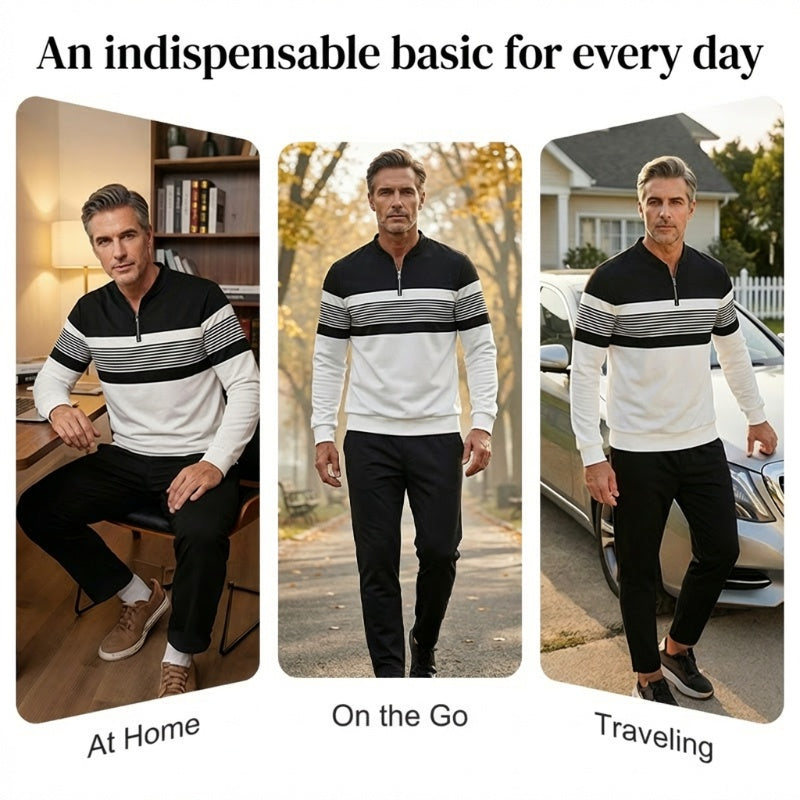 Men's Graphic Print Pullover & Pants Set – Street Style, Comfort Fit & Casual Look 👖