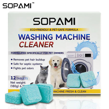 Eco-Friendly Washing Machine Cleaner Fights Pet Odors & Hair Build-Up for Fresh Clean Machines