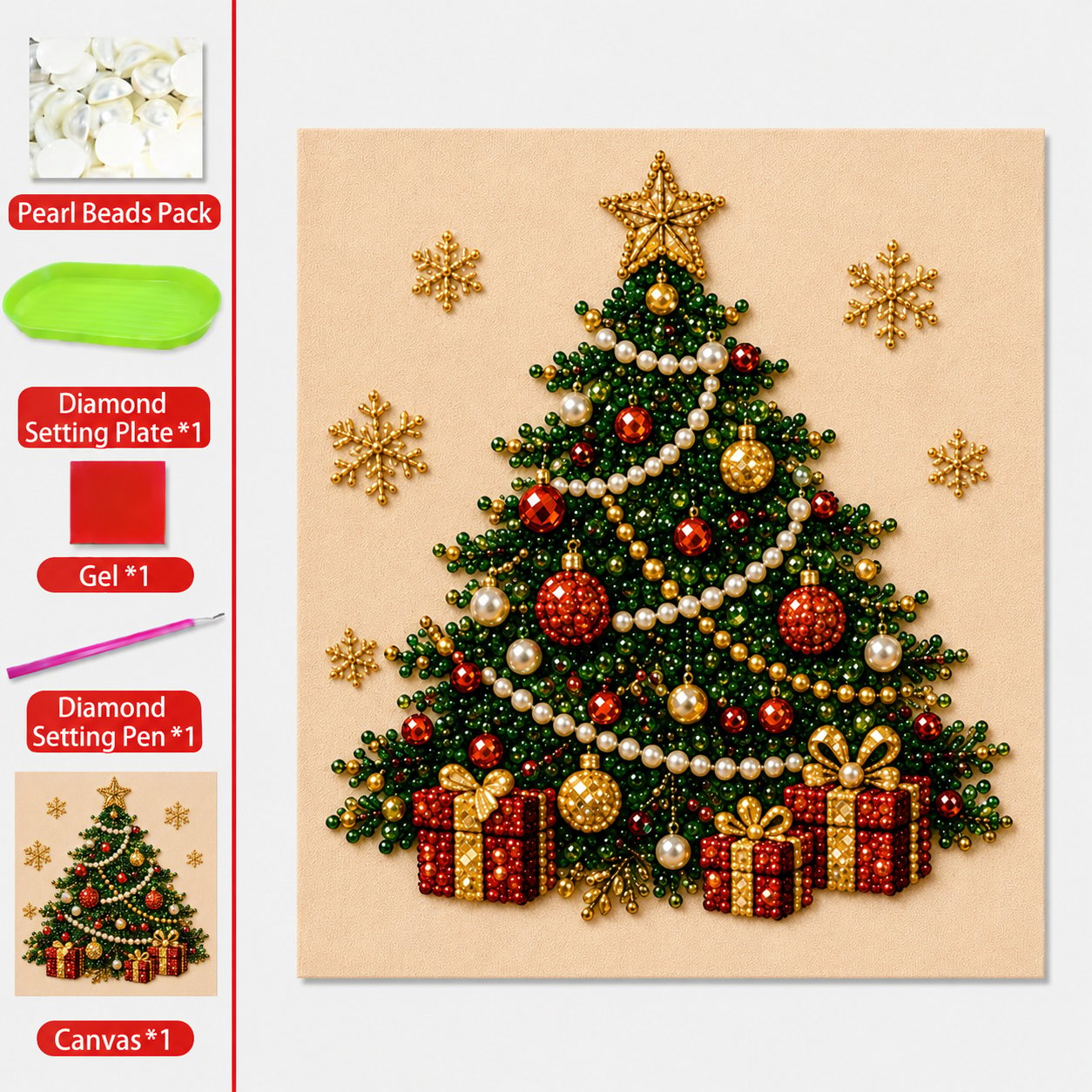 🎄Christmas Pearl Diamond Art Hanging Ornament Kit | Resistant Non-Fading Pearl Beads DIY Handmade Holiday Hanging Decor 🎅💎