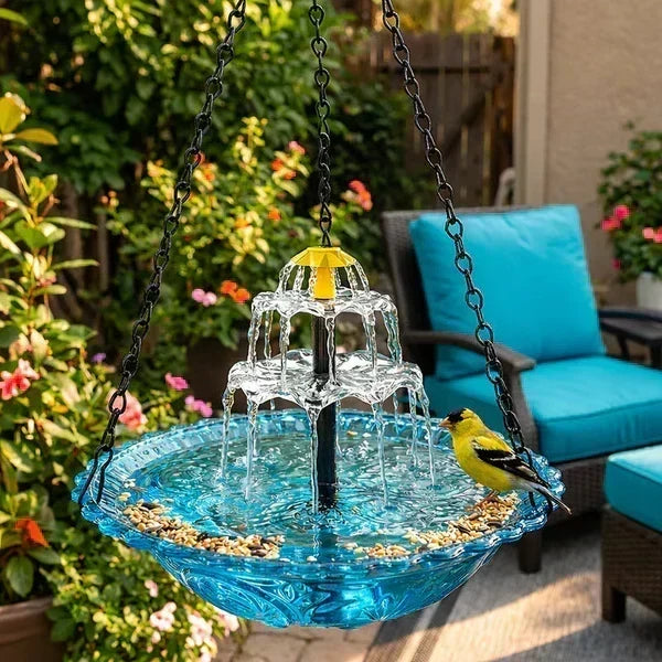 🔥💐SPRING DAY SALE- 50% OFF⚡50K+ SOLD!🐦Solar Cascade Hanging Bird Bath Fountain