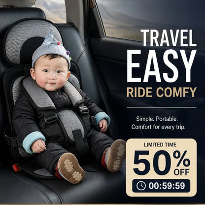 🥳2026 HOT SALE🥳💞50K+ SOLD!🧳👶Portable Child Protection Car Seat – Lightweight 0.4kg, foldable & breathable mesh. 5‑point safety harness for 0‑12 years – stress‑free travel! 🚗✨