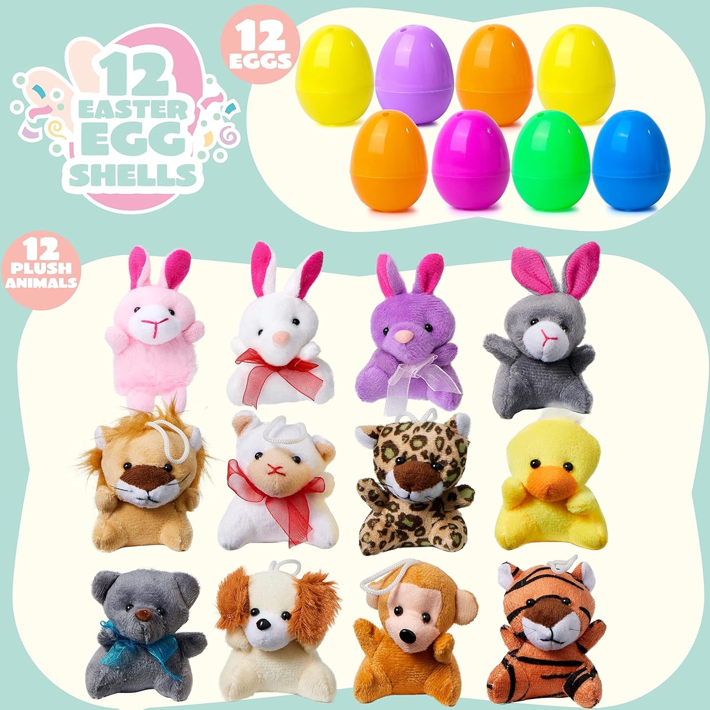 🔥Last Day Special Price ￡9.99!!⚡50K+ SOLD🎁12/24PCS Easter Eggs Prefilled Slow Rising Squishy Toys