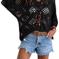 ⏰Last day sale 50% OFF🔥Womens Bohemian-Inspired Beige Crochet Top with V-Neck