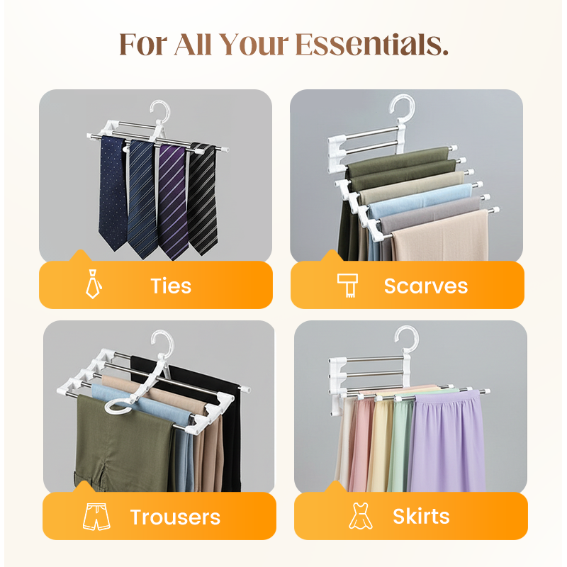 🔥 Hot Sale 50% OFF 💗Household Multifunctional Telescopic Folding Multi-layer Pants Storage Rack