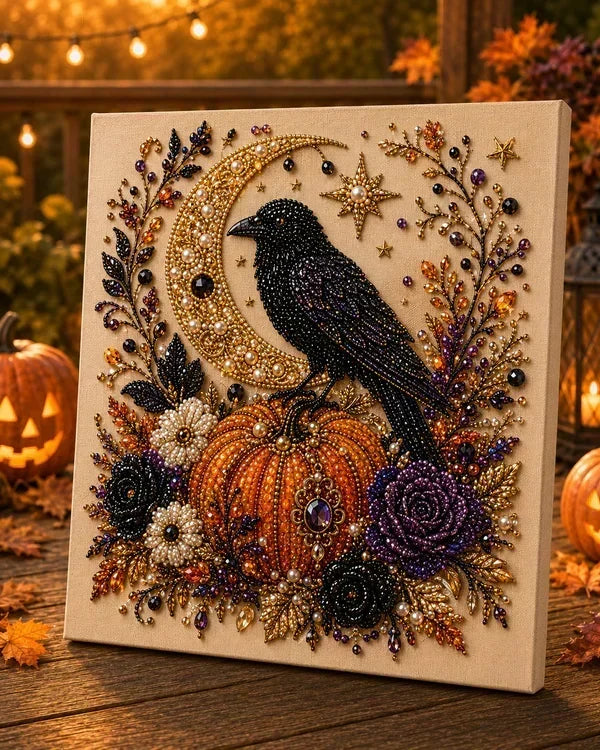 💥 Last Day 49% OFF👻✨50K+ SOLD!🎃 Halloween Pearl Art DIY Kit – No painting skills needed, just match & place pearls. Create spooky‑cute décor for a cosy autumn home! 🧵🖼️