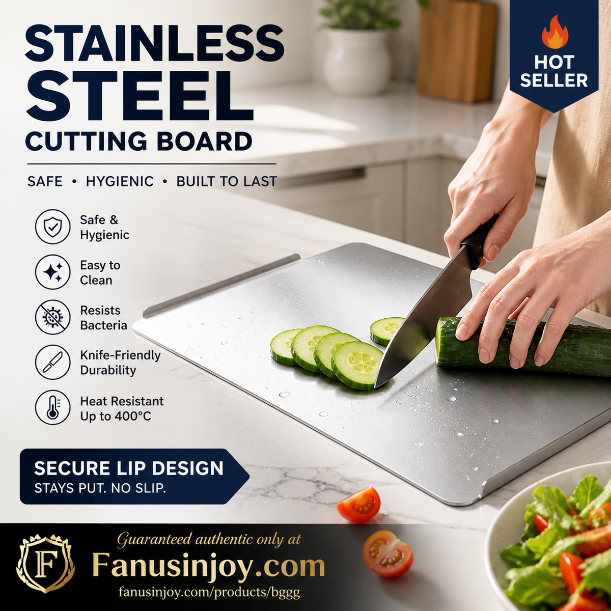 🎁2026 New Arrivals 50% OFF💥Must‑Have Cooking Tool！🥩🥦Safer, Cleaner & More Convenient!💥304 Stainless Steel Cutting Board