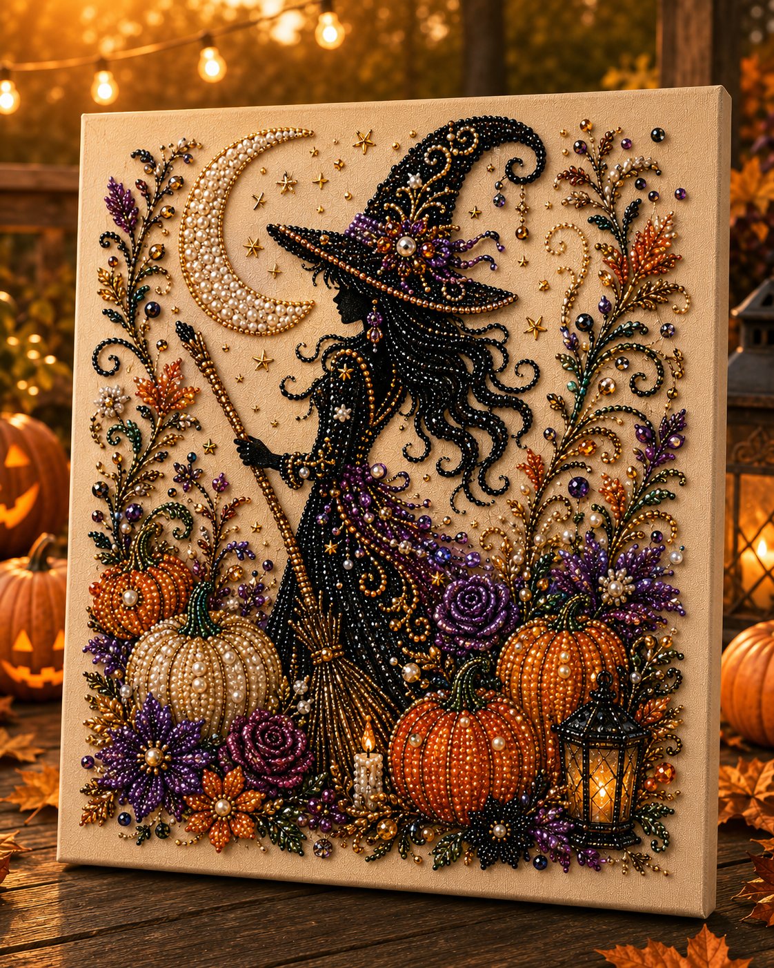 💥 Last Day 49% OFF👻✨50K+ SOLD!🎃 Halloween Pearl Art DIY Kit – No painting skills needed, just match & place pearls. Create spooky‑cute décor for a cosy autumn home! 🧵🖼️