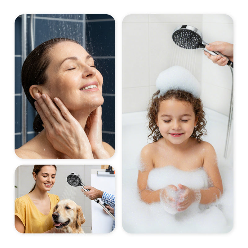 🚿High-Pressure Adjustable Rainfall Shower Head - 360° Adjustable Angle, Easy-Clean Nozzles & Universal Fit for Refreshing Showers💦📦