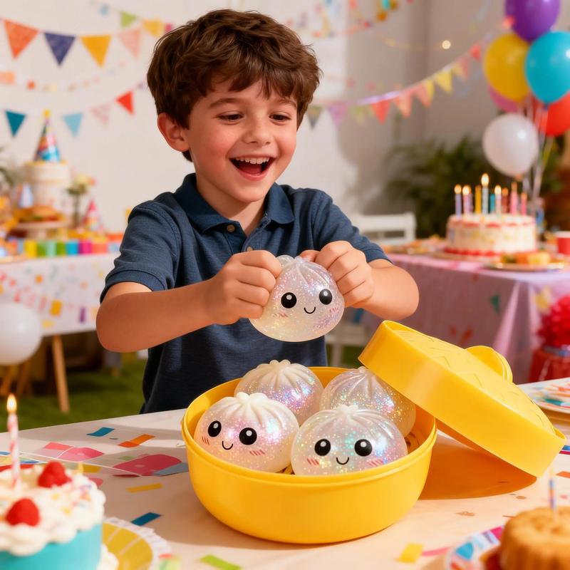 Cute Dumpling Squeeze Toy with Steamer