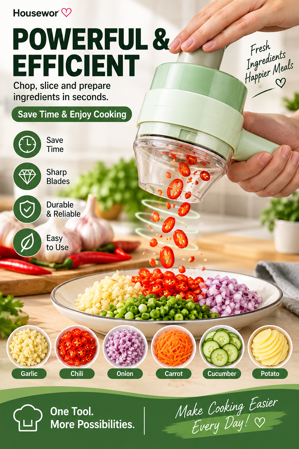 📢📢 50% OFF🔪4 In 1 Handheld Electric Vegetable Cutter Set
