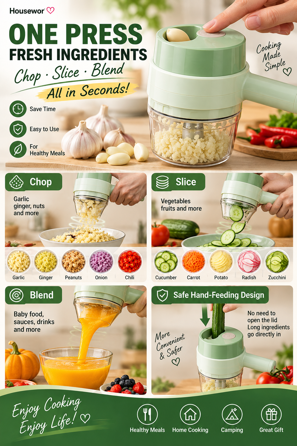 📢📢 50% OFF🔪4 In 1 Handheld Electric Vegetable Cutter Set