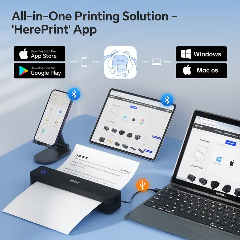 Portable Wireless Bluetooth Thermal Printer